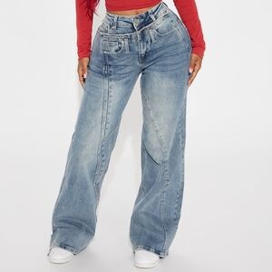 Mid-Rise Faded Double Waistband Frayed Hem Denim Jeans 6-8